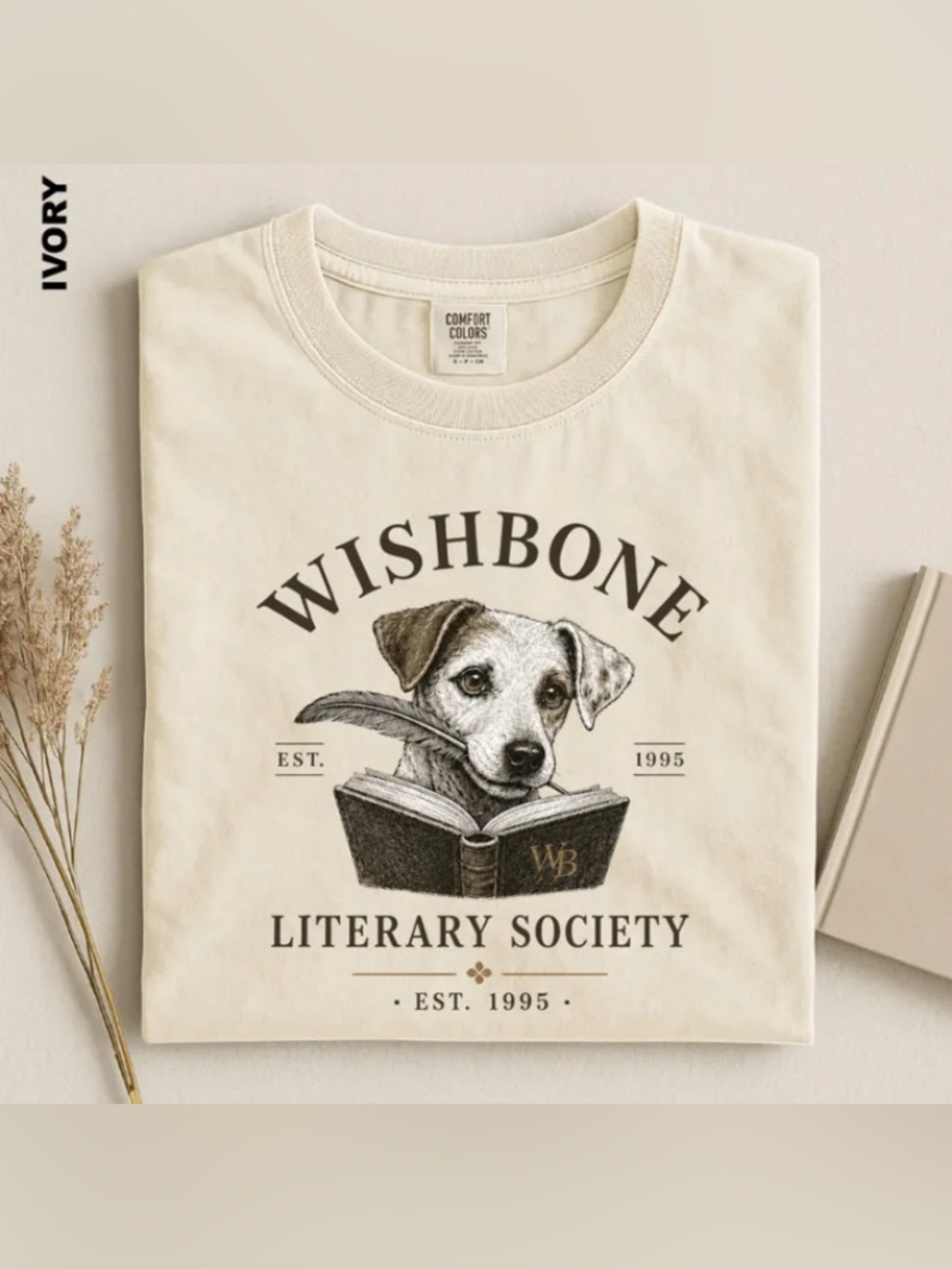 Wishbone Literary Society T-Shirt, Vintage Book Lover Graphic Tee
